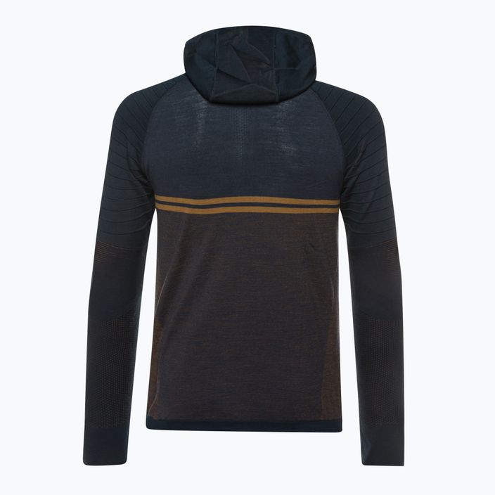 Men's Smartwool Intraknit Merino Tech deep navy-fox brown thermal sweatshirt 4