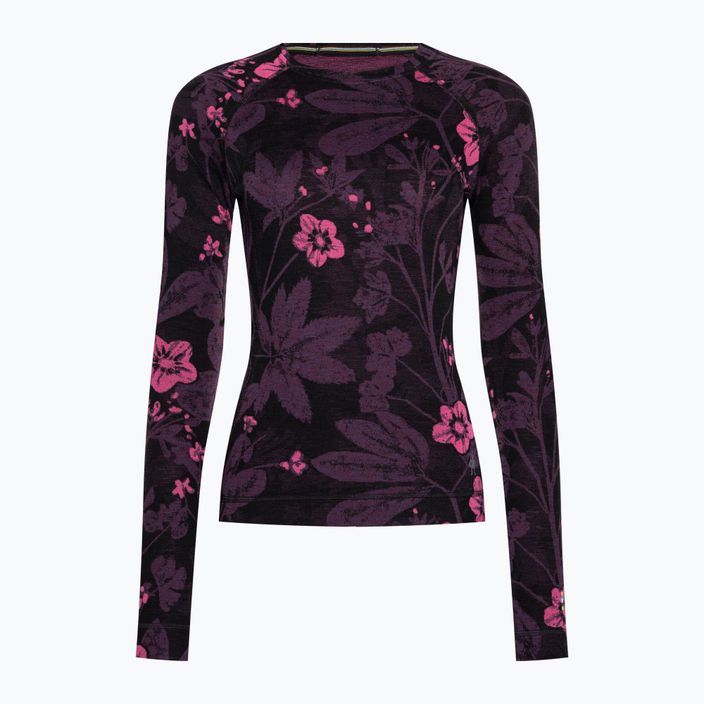 Women's Smartwool Merino 250 Baselayer Crew Boxed purple iris floral thermal longsleeve 3