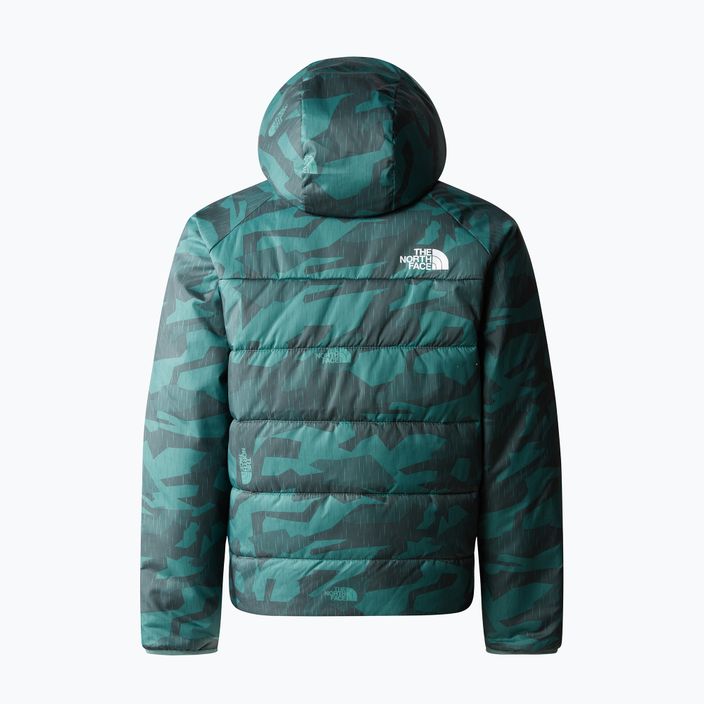 The North Face Reversible Perrito dark sage rain camo print/black children's winter jacket 3