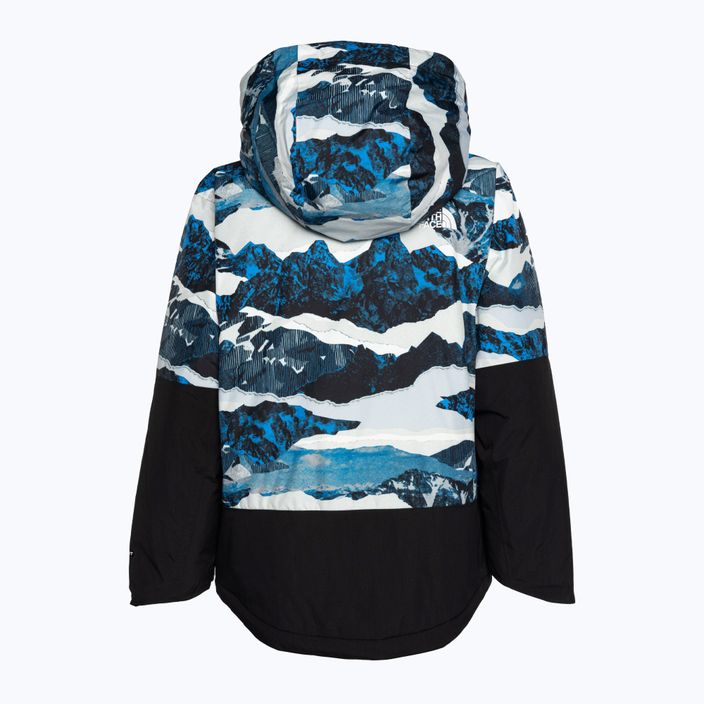 The North Face Freedom Insulated optic blue mountain traverse print children's ski jacket 2