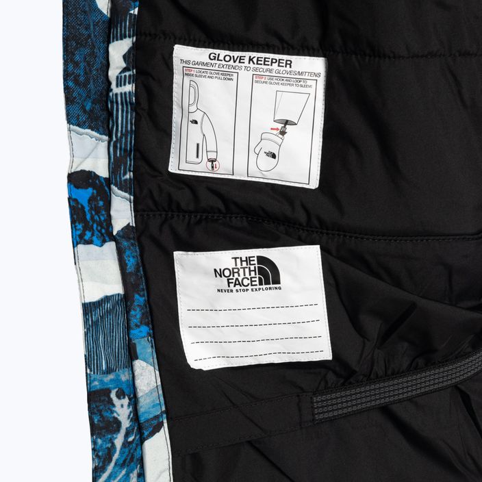 The North Face Freedom Insulated optic blue mountain traverse print children's ski jacket 4