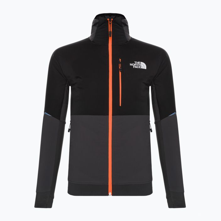Men's ski jacket The North Face Dawn Turn Hybrid Ventrix Hoodie asphalt grey/black/shocking orange 6