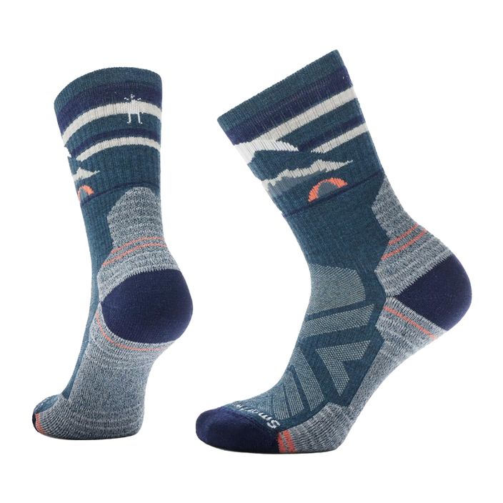 Women's Smartwool Hike Light Cushion New Pattern Crew trekking socks twilight blue 2