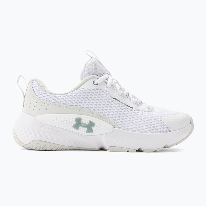 Women's training shoes Under Armour W Dynamic Select white/white clay/metallic green grit 2