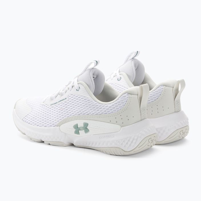 Women's training shoes Under Armour W Dynamic Select white/white clay/metallic green grit 3