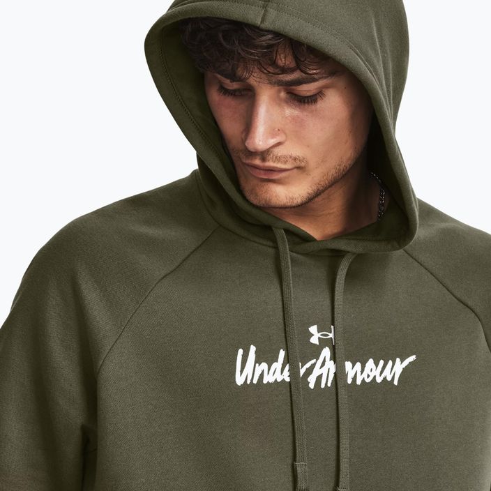 Under Armour men's hoodie Rival Fleece Graphic HD marine from green/white 5