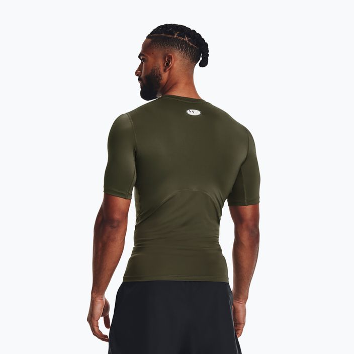 Under Armour HG Armour Comp SS men's training t-shirt marine from green/white 2