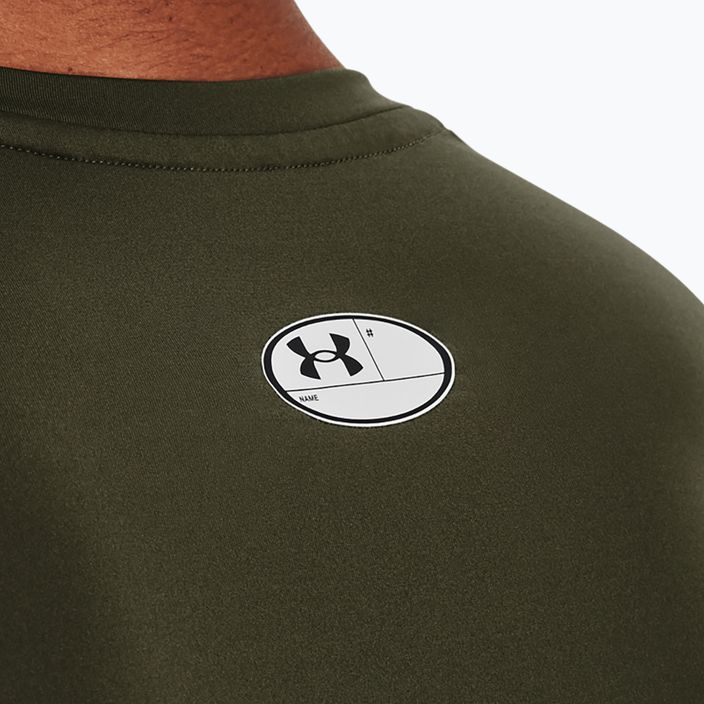 Under Armour HG Armour Comp SS men's training t-shirt marine from green/white 3