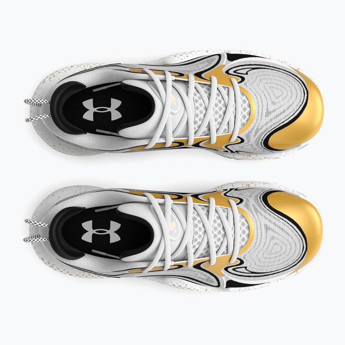 Under Armour Spawn 6 basketball shoes white/black/metallic gold 11