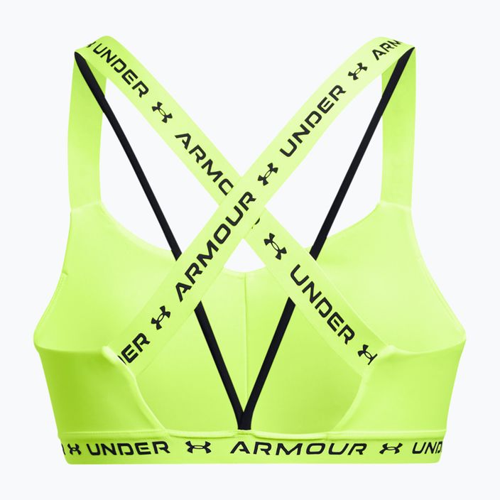 Under Armour Crossback Low high-vis yellow/high-vis yellow/black fitness bra 5