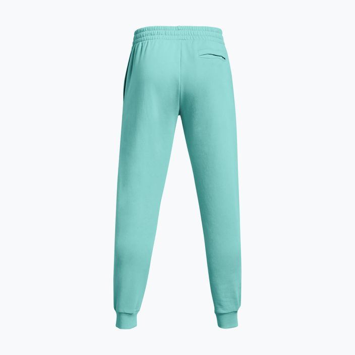 Under Armour men's Rival Fleece Joggers radial turquoise/white trousers 7