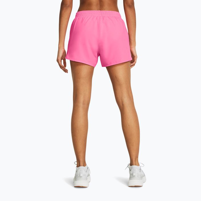 Under Armour Fly By fluo pink/fluo pink/reflective women's running shorts 3