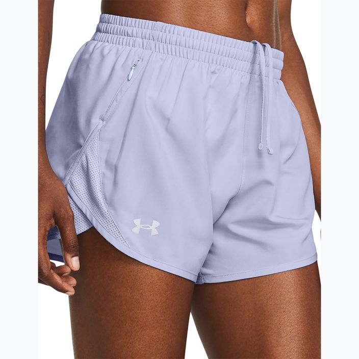 Under Armour Fly By celeste/celeste/reflective women's running shorts 4