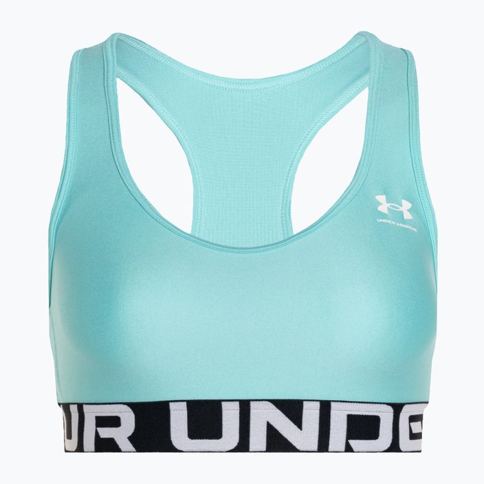 Under Armour HG Authentics Mid Branded radial turquoise/white fitness bra 4