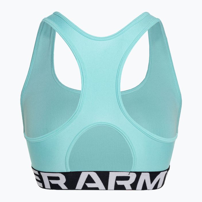 Under Armour HG Authentics Mid Branded radial turquoise/white fitness bra 5