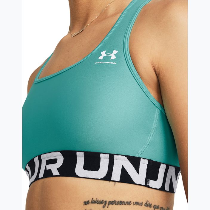 Under Armour HG Authentics Mid Branded radial turquoise/white fitness bra 3