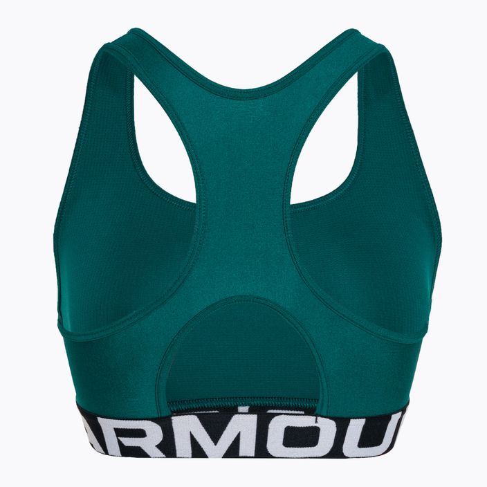 Under Armour HG Authentics Mid Branded hydro teal/white fitness bra 5