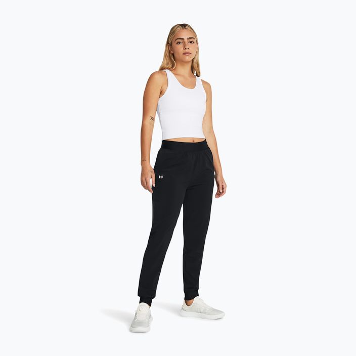 Women's training trousers Under Armour Sport High Rise Woven black/white 2