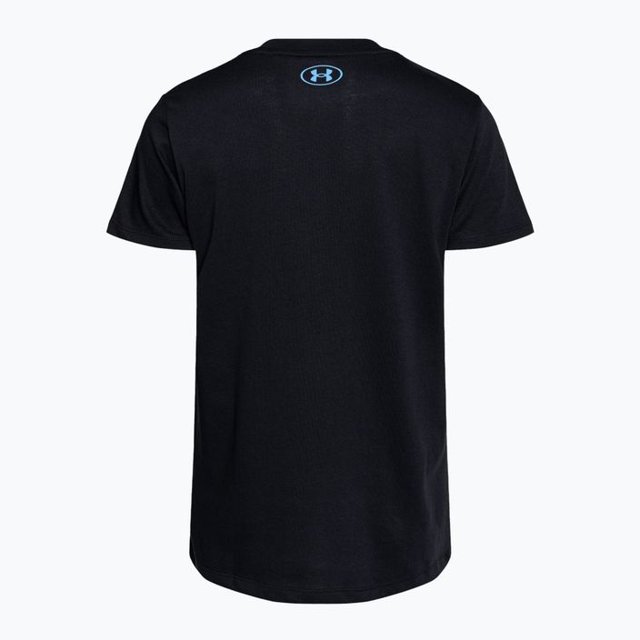 Under Armour Project Underground Core T black/viral blue women's training t-shirt 2