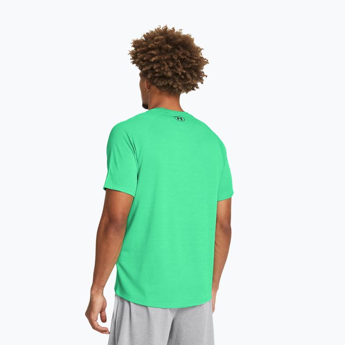 Under Armour Tech Textured vapor green/black men's training t-shirt 2