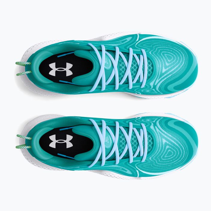 Under Armour Spawn 6 circuit teal/sky blue/white basketball shoes 11