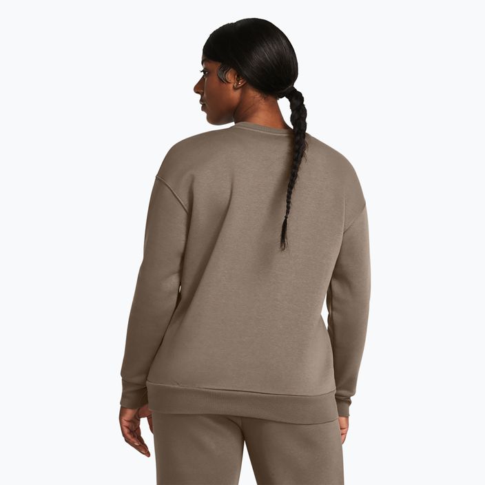 Under Armour women's Essential Fleece Crew taupe dusk/black sweatshirt 2