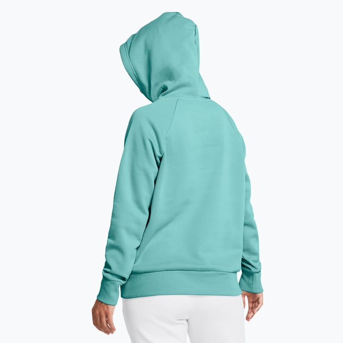 Women's Under Armour Rival Fleece Hoodie radial turquoise/white 2