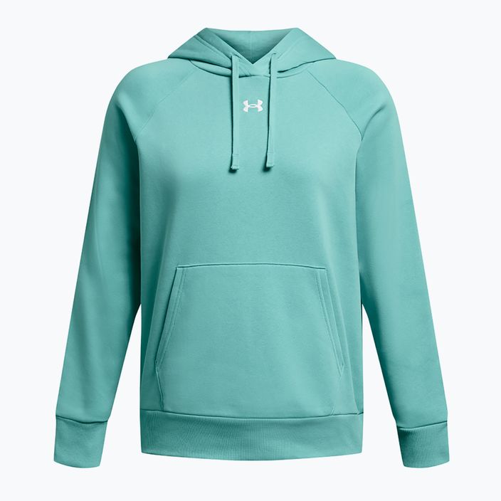 Women's Under Armour Rival Fleece Hoodie radial turquoise/white 4