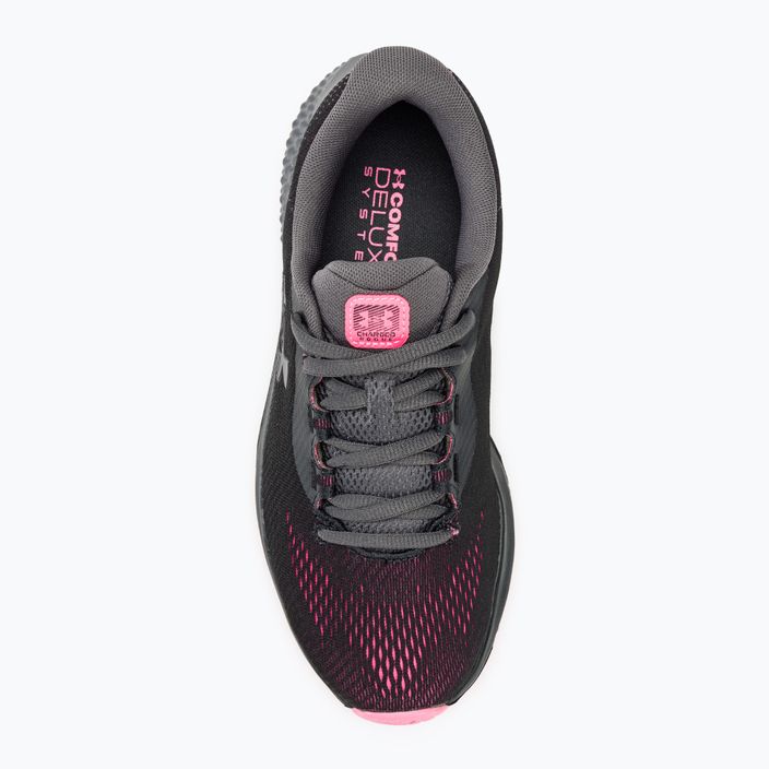 Under Armour Charged Rogue 4 women's running shoes anthracite/fluo pink/castlerock 5