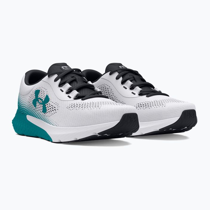 Under Armour Charged Rogue 4 white/circuit teal/circuit teal men's running shoes 8