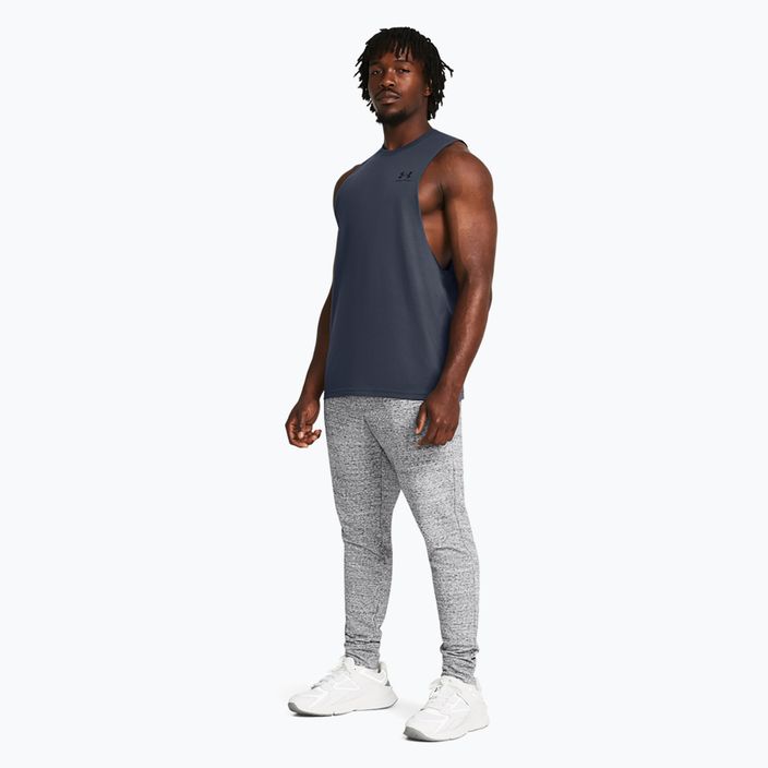 Under Armour men's Rival Terry Jogger mod gray light heather/onyx white trousers 2