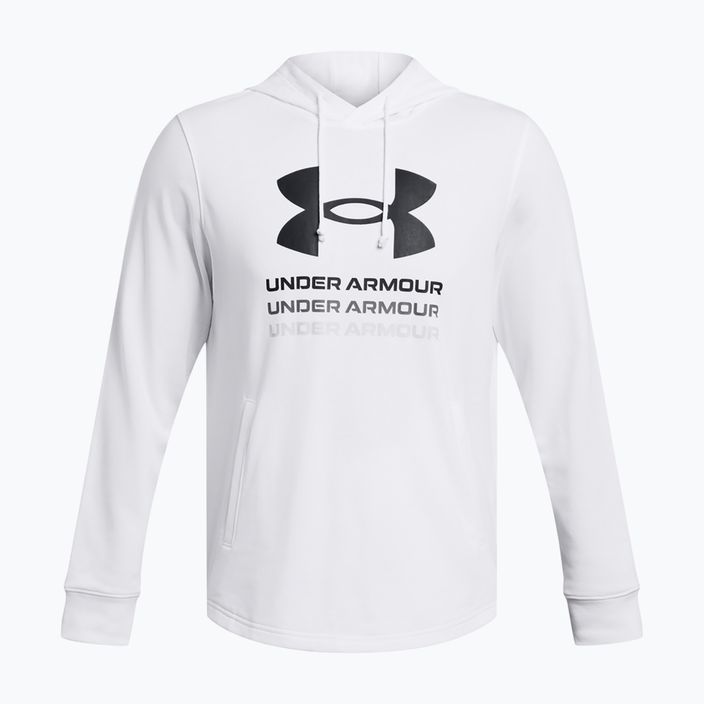 Men's Under Armour Rival Terry Graphic Hood white/black sweatshirt 3