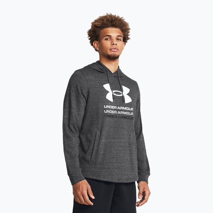 Men's Under Armour Rival Terry Graphic Hood castlerock/black sweatshirt