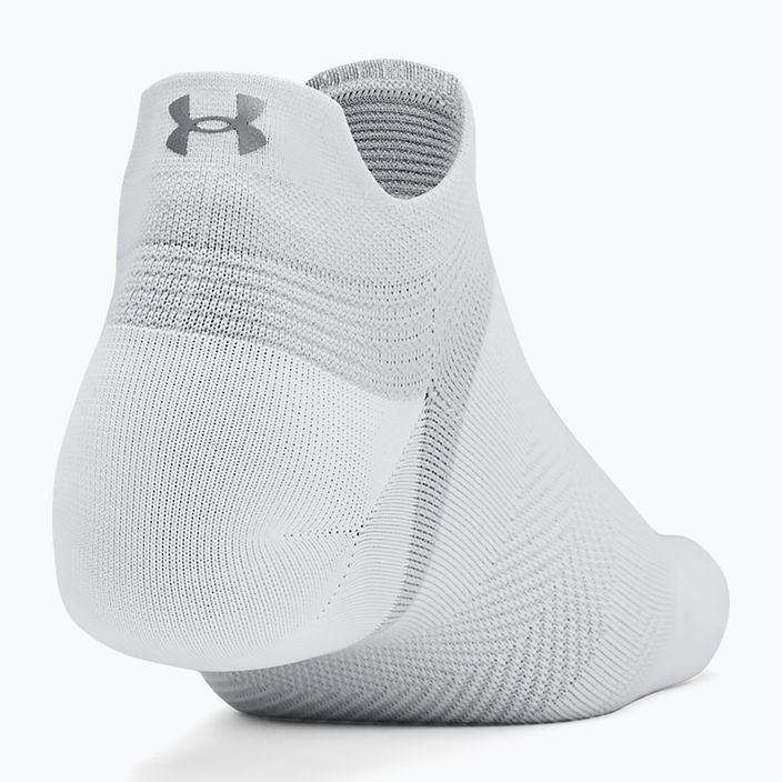 Men's Under Armour Dry Run Lite No Show running socks 3 pairs white/white/reflective 3