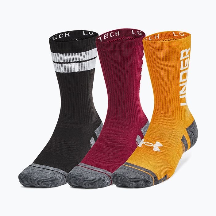 Under Armour Perf Tech Nov Crew 3P cardinal/black/white training socks