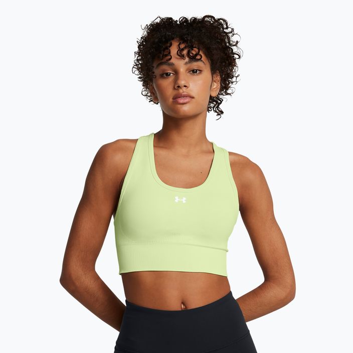 Under Armour Vanish Seamless Mid Branded retro green/white training bra