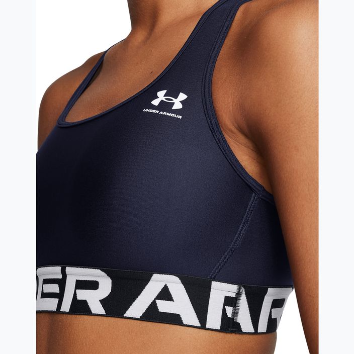 Under Armour HG Authentics Mid Branded midnight navy/white training bra 3