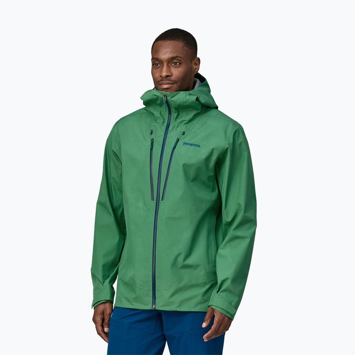 Men's Patagonia Triolet gather green rain jacket