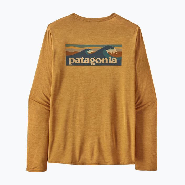 Men's Patagonia Cap Cool Daily Graphic Shirt-Waters trekking longsleeve pufferfish gold x-dye 4