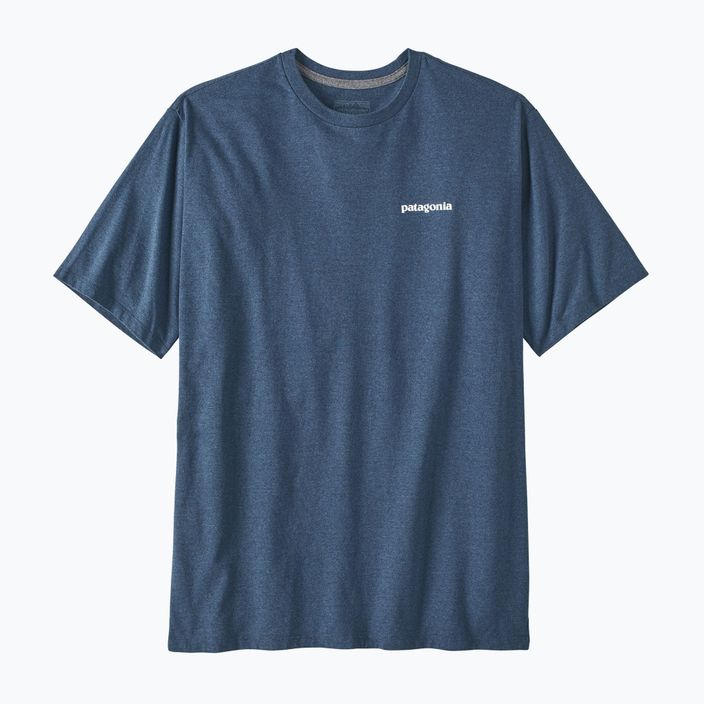 Men's Patagonia P-6 Logo Responsibili-Tee utility blue trekking t-shirt 3