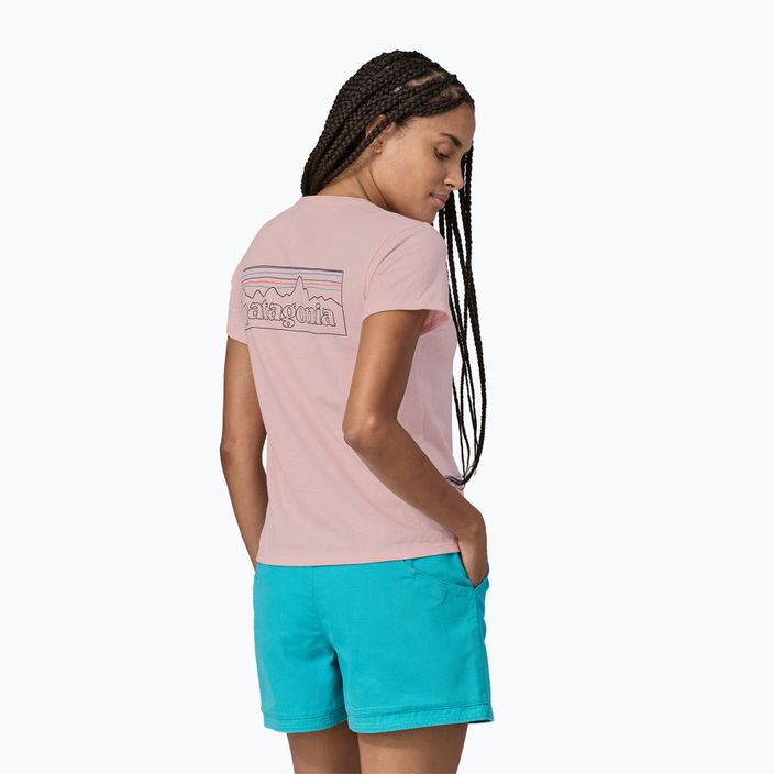 Women's Patagonia P-6 Logo Responsibili-Tee trekking t-shirt whisker pink 2