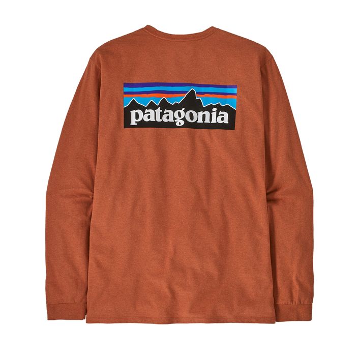 Men's Patagonia P-6 Logo Responsibili redtail rust longsleeve 2