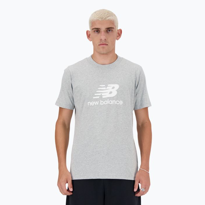 Men's New Balance Stacked Logo athletic grey T-shirt 3
