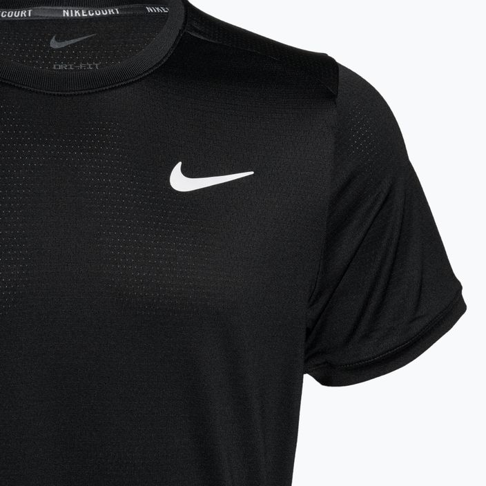 Men's Nike Court Dri-Fit Advantage tennis shirt black/white 3