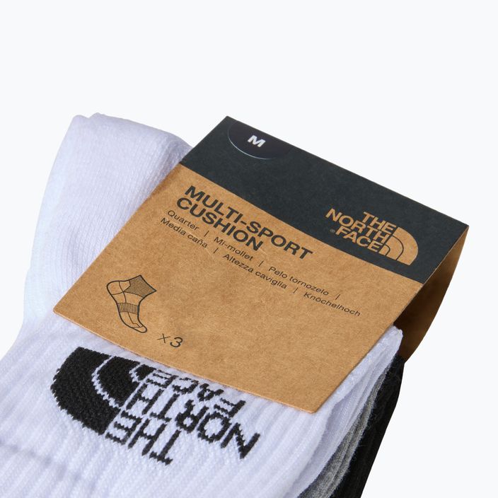 The North Face Multi Sport Cush Quarter Trekking Socks 3 pairs black assorted 3