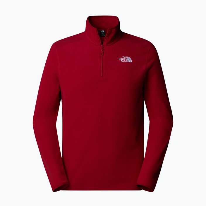 Men's The North Face 100 Glacier 1/4 Zip garnet red sweatshirt