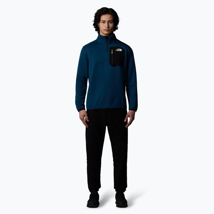 Men's The North Face Crest 1/4 Zip midnight petrol/ black sweatshirt 2