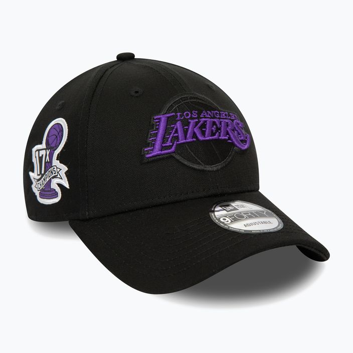 Men's New Era Side Patch 9Forty Los Angeles Lakers baseball cap black 3