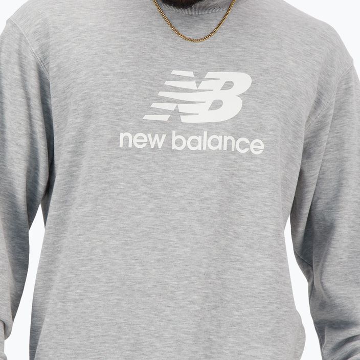 Men's New Balance Stacked Logo French Terry Crew athletic grey sweatshirt 2