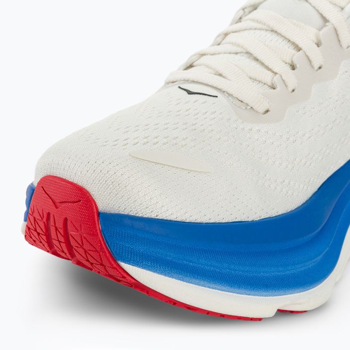 HOKA Bondi 8 men's running shoes blanc de blanc/virtual blue 7